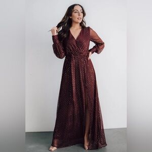 Baltic Born Gown Womens Extra Large Mulberry Abigail Sparkle Maxi Dress